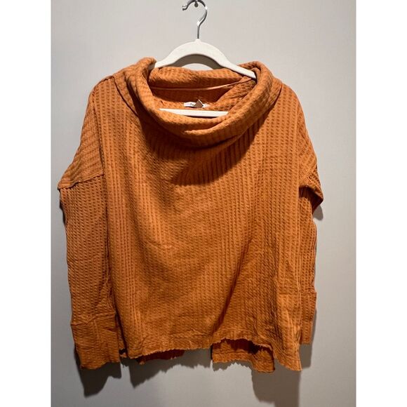 Free People Tops - Free People Womens S Juicy Long Sleeve Thermal Canyon Moon Split Back 100%Cotton